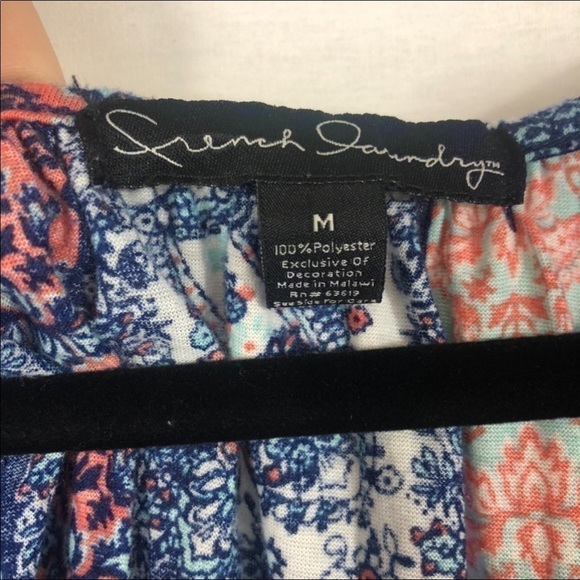 French Laundry blouse with lace hem boho size M - Picture 2 of 4